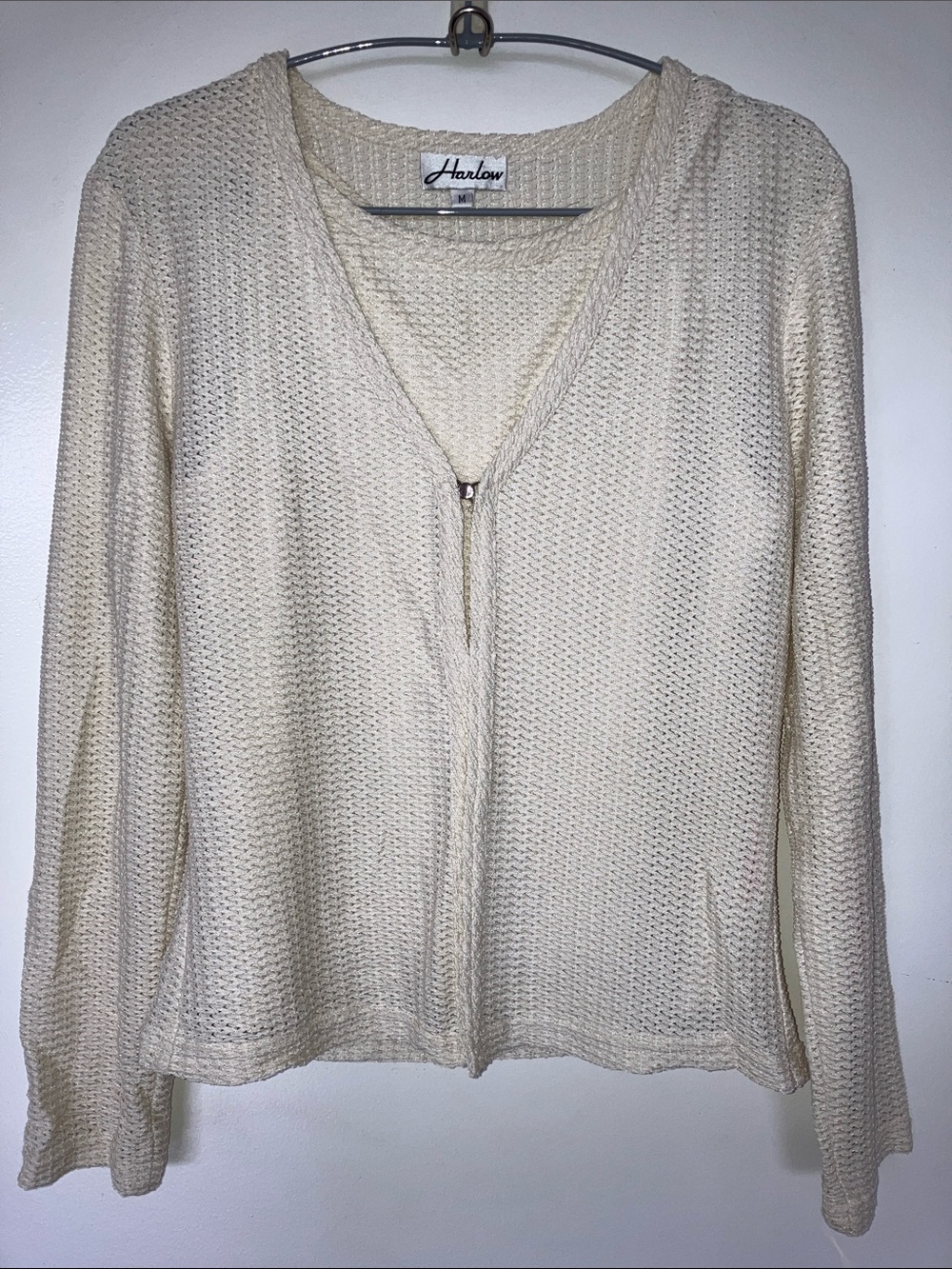 Harlow Ivory Waffle-like Knit Cardigan